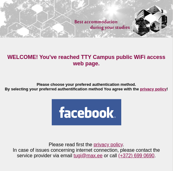 TalTech Guest Campus WiFi fail